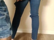 Ripped jeans destruction while wearing them 8/16