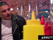 Anna Claire Clouds Finishes Off Customer At Work! 2/16