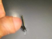 I cut off my long stinky nails and show off my smelly cock 1/16