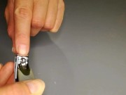 I cut off my long stinky nails and show off my smelly cock 4/16