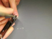 I cut off my long stinky nails and show off my smelly cock 5/16