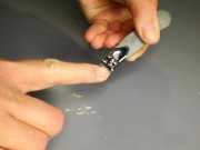 I cut off my long stinky nails and show off my smelly cock 9/16