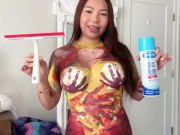 ASIAN HOT BABE CLEANS MIRROR NAKED (NO UNDIES) 3/16