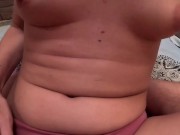 When I have my period he rubs my wet pussy but does not penetrate it. There is cumming on the pants 2/16