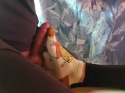 Giving sockjob and he cums on my socks 12/16