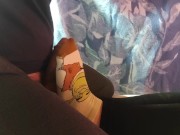 Giving sockjob and he cums on my socks 14/16