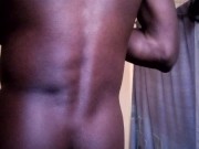 APPLY CREAM ON MY NAKED BODY, NAKED BLACK MAN 12/16