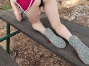 My first public place masturbation: I never thought I could cum so fast with such a shaking orgasm. 2/16