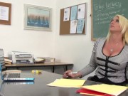 Interracial hard sex with sexy blonde teacher and big black cock student 1/16