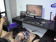 My boyfriend was playing minecraf while i suck his dick and make him cum 2/16