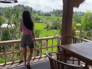 Cute Girl Eating Burger with Cum on Her Face in Public Cafe 1/16