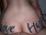 Slutty whore rides her stepson's cock until the cream comes out 9/16