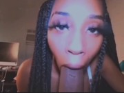 Pretty Ebony Stepsister DIRTY TALKING  WHILE SUCKING BBC  STEPBRO 4/16