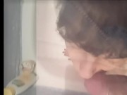 The skinny slut allows everything - she allows people to piss on her and pisses on her partner 14/16