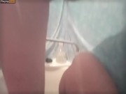 The skinny slut allows everything - she allows people to piss on her and pisses on her partner 3/16