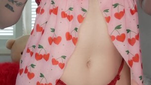 I sat down and rolled on my dildo until it was all wet