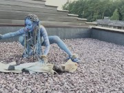 Avatar Monika Foxxx has fun with big dildos in nature 12/16