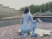 Avatar Monika Foxxx has fun with big dildos in nature 15/16