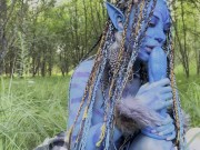 Avatar Monika Foxxx has fun with big dildos in nature 6/16