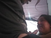 Thirsty cock slut slurps cock like her life depends on it and gets a squrting pounding outside 11/16