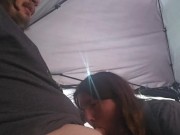 Thirsty cock slut slurps cock like her life depends on it and gets a squrting pounding outside 4/16