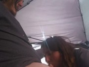 Thirsty cock slut slurps cock like her life depends on it and gets a squrting pounding outside 5/16