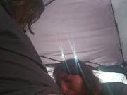 Thirsty cock slut slurps cock like her life depends on it and gets a squrting pounding outside 6/16