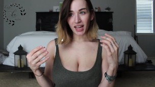 Big tit girlfriend begs for facial