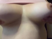Bouncing my boobs in a pink bralette 4/16