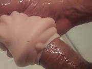 A lot A lot of cum with toy