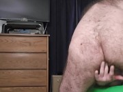 Stroking hard cock and cumming. 3/16