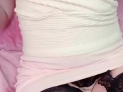 Office lady style 💋 Garter black stockings, miniskirt and sleeveless🥰 3/16