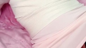 Office lady style 💋 Garter black stockings, miniskirt and sleeveless🥰