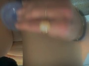 Creamy public dildo play 9/16