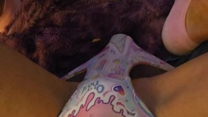 Thrusting toy in panties short