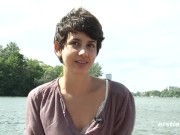 Ersties - Cute Brunette Plays With Hairy Pussy on a Boat 14/16