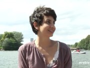 Ersties - Cute Brunette Plays With Hairy Pussy on a Boat 16/16