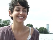 Ersties - Cute Brunette Plays With Hairy Pussy on a Boat 4/16