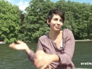 Ersties - Cute Brunette Plays With Hairy Pussy on a Boat 7/16