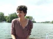 Ersties - Cute Brunette Plays With Hairy Pussy on a Boat 9/16