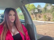 Italian Milf Artemisia Love 420 Smoke Sesh in the car / Flashing big boobs Full videos on OF 2/16