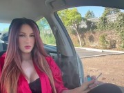 Italian Milf Artemisia Love 420 Smoke Sesh in the car / Flashing big boobs Full videos on OF 4/16