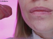 Close  blowjob with cum on tongue 16/16