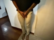 Desperate  Pee Guy with BBC Can't Hold Pee and Desperately wets himself 1/16