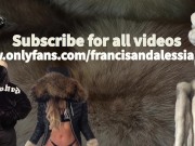 Pelz Fetisch Paar Francis & Alessia Blowjob mit Furry Ears, Fursex, Furcoat Handjob, Furfetish 16/16