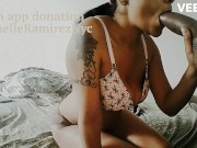 10 inch thick dick BLOW JOB COSPLAY ebony queen swallow cum 2/16