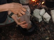 Hungry stepsister greedily sucks my cock in the campground