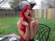 Miss Fortune's Two Handed Topless Smoke (League of Legends Cosplay) 10/16