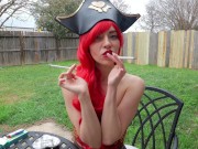 Miss Fortune's Two Handed Topless Smoke (League of Legends Cosplay) 8/16