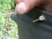 I peed outdoors while working. A lot of piss came out of my dick 1/16